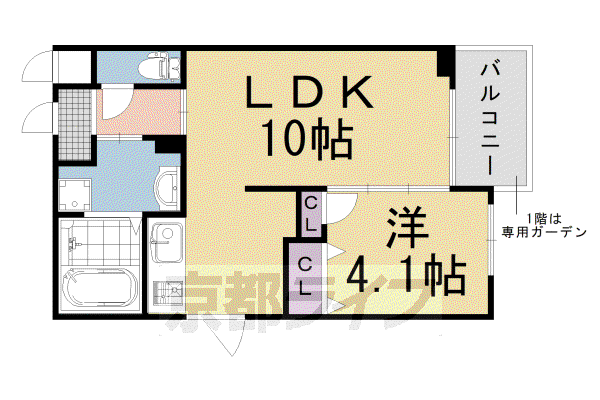 東海道本線 桂川駅(京都) 徒歩10分 3階建 築7年(1LDK/3階)の間取り写真