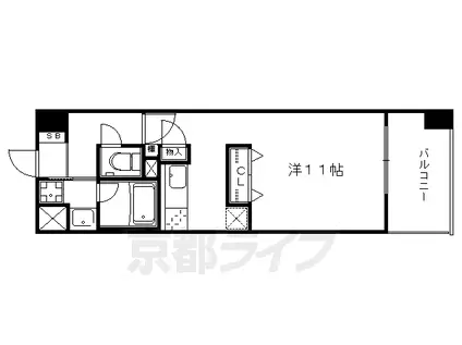 阪急電鉄京都線 西院駅(阪急) 徒歩7分 8階建 築17年(1K/2階)の間取り写真