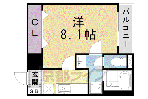 東海道本線 西大路駅 徒歩13分 4階建 築16年(1K/3階)の間取り写真