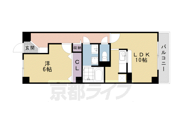 アエリア八条(1LDK/1階)の間取り写真