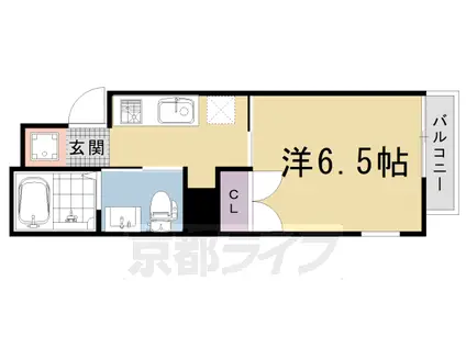 東海道本線 西大路駅 徒歩13分 5階建 築16年(1K/5階)の間取り写真