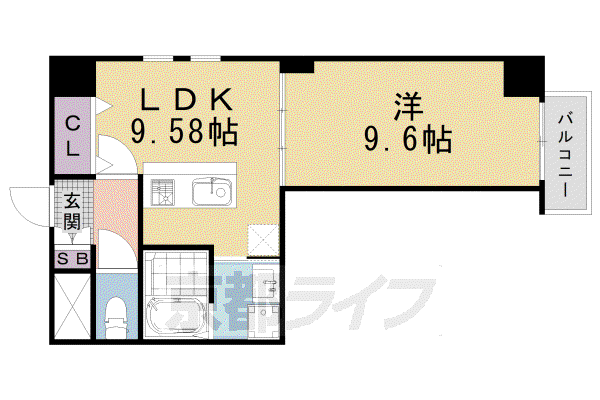 メディナ西大路駅前(1LDK/3階)の間取り写真