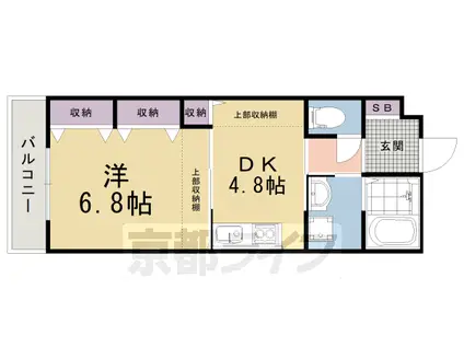 阪急電鉄京都線 西院駅(阪急) 徒歩3分 2階建 築15年(1DK/1階)の間取り写真