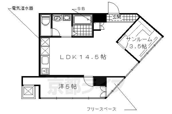 グランコルベール西院(1SLDK/4階)の間取り写真