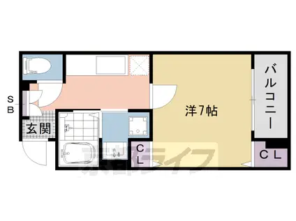 東海道本線 西大路駅 徒歩8分 3階建 築14年(1K/1階)の間取り写真