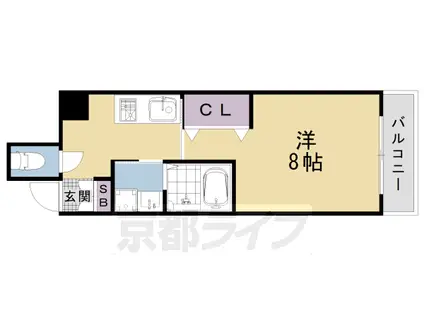 東海道本線 西大路駅 徒歩4分 9階建 築13年(1K/2階)の間取り写真