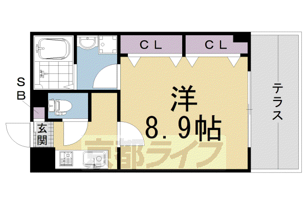 阪急電鉄京都線 西院駅(阪急) 徒歩7分 3階建 築12年(1K/1階)の間取り写真