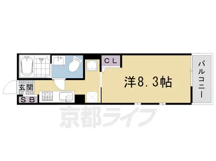 京都市東西線 太秦天神川駅 徒歩22分 3階建 築11年(1K/3階)の間取り写真