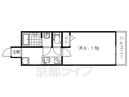 KSメゾン御池西(1K/3階)の間取り写真