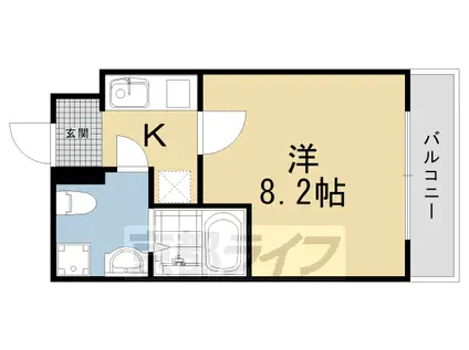 阪急電鉄京都線 西院駅(阪急) 徒歩5分 7階建 築10年(1K/5階)の間取り写真