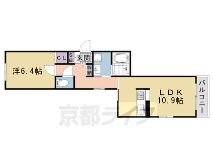 シャーメゾン太秦桂ヶ原(1LDK/2階)の間取り写真