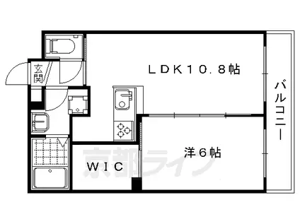山陰本線 太秦駅(JR) 徒歩29分 2階建 築11年(1LDK/1階)の間取り写真