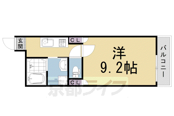 山陰本線 花園駅(京都) 徒歩10分 4階建 築11年(1K/3階)の間取り写真