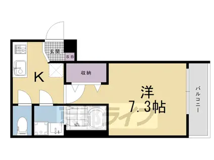 阪急電鉄京都線 西院駅(阪急) 徒歩8分 3階建 築9年(1K/1階)の間取り写真