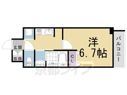 PIERIS GARDENピエリス・ガーデン(1K/4階)の間取り写真