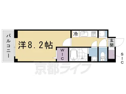 ベラジオ雅び京都西院(1K/4階)の間取り写真