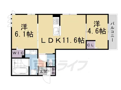 サニーコート嵯峨(2LDK/3階)の間取り写真