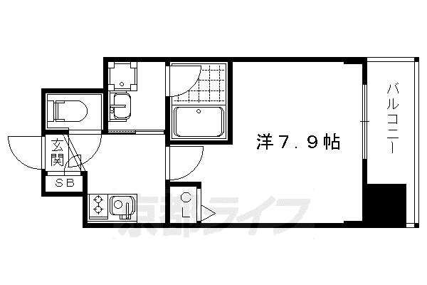 阪急電鉄京都線 西院駅(阪急) 徒歩11分 7階建 築8年(1K/5階)の間取り写真