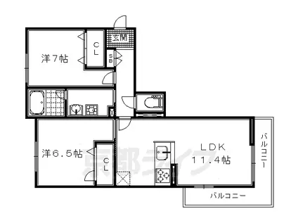 オーク常盤(2LDK/1階)の間取り写真