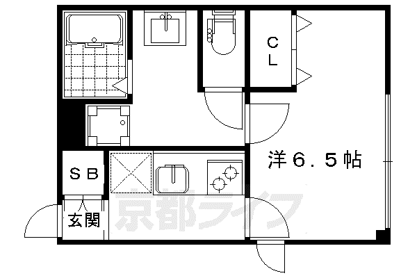 阪急電鉄京都線 西院駅(阪急) 徒歩8分 5階建 築7年(1K/3階)の間取り写真