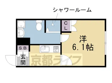 阪急電鉄京都線 西院駅(阪急) 徒歩8分 5階建 築6年(1K/5階)の間取り写真
