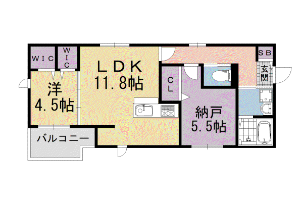 京都市烏丸線 四条駅(京都市営) 徒歩4分 4階建 築6年(1SLDK/2階)の間取り写真