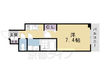 東海道本線 西大路駅 徒歩12分 7階建 築7年(1K/5階)の間取り写真