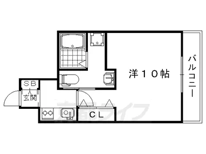 阪急電鉄京都線 西京極駅 徒歩13分 4階建 築6年(1K/3階)の間取り写真