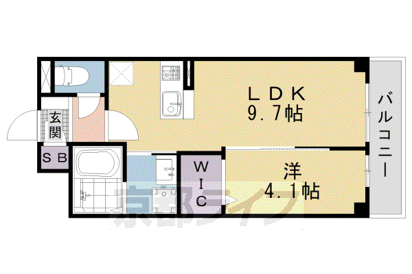 東海道本線 西大路駅 徒歩11分 5階建 築6年(1LDK/2階)の間取り写真