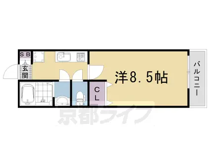 阪急電鉄京都線 西京極駅 徒歩6分 5階建 築4年(1K/5階)の間取り写真