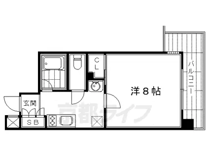 阪急電鉄京都線 大宮駅(京都) 徒歩8分 7階建 築18年(1K/7階)の間取り写真