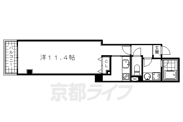 京都市東西線 東山駅(京都) 徒歩7分 5階建 築15年(1K/2階)の間取り写真
