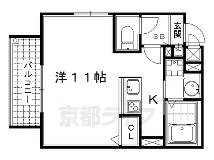 ジェンティーレ(1K/5階)の間取り写真