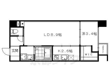 京阪電気鉄道京阪線 三条駅(京都) 徒歩8分 5階建 築13年(1LDK/2階)の間取り写真