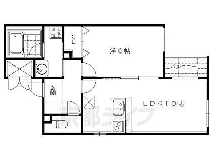 京都市烏丸線 丸太町駅(京都市営) 徒歩4分 3階建 築14年(1LDK/2階)の間取り写真