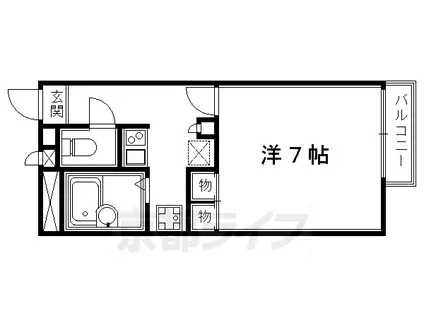 山陰本線 二条駅 徒歩12分 2階建 築21年(1K/1階)の間取り写真