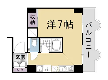京都市烏丸線 五条駅(京都市営) 徒歩2分 8階建 築39年(1K/6階)の間取り写真