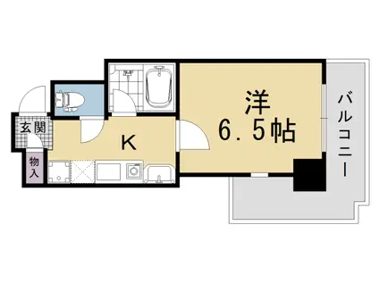 京都市烏丸線 五条駅(京都市営) 徒歩2分 8階建 築39年(1K/7階)の間取り写真