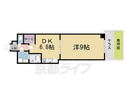 阪急電鉄京都線 大宮駅(京都) 徒歩7分 7階建 築12年(1DK/1階)の間取り写真