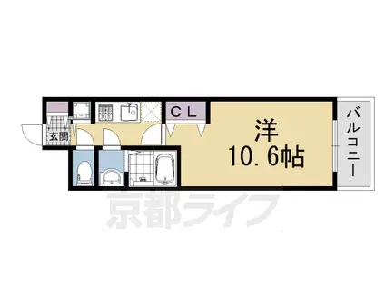 阪急電鉄京都線 大宮駅(京都) 徒歩7分 7階建 築12年(1K/3階)の間取り写真