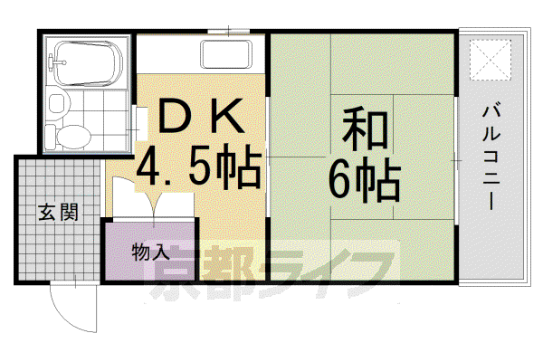 阪急電鉄京都線 大宮駅(京都) 徒歩4分 3階建 築45年(1DK/3階)の間取り写真