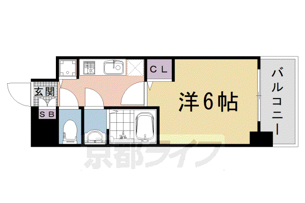京都市烏丸線 五条駅(京都市営) 徒歩3分 11階建 築14年(1K/7階)の間取り写真