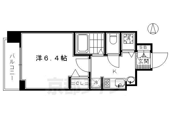 東海道本線 京都駅 徒歩10分 7階建 築14年(1K/7階)の間取り写真
