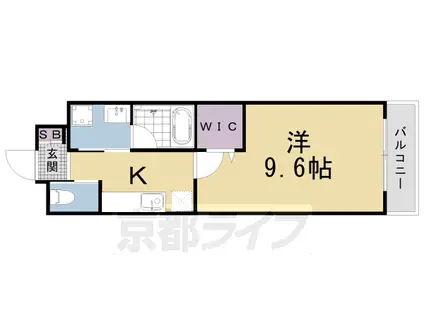 東海道本線 京都駅 徒歩10分 3階建 築13年(1K/2階)の間取り写真