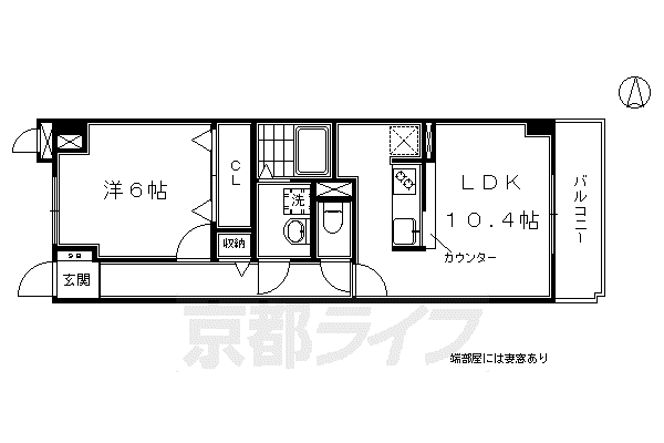 近鉄京都線 上鳥羽口駅 徒歩7分 3階建 築13年(1LDK/1階)の間取り写真