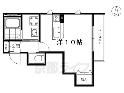 東海道本線 西大路駅 徒歩12分 3階建 築14年(ワンルーム/3階)の間取り写真