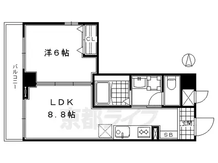 東海道本線 桂川駅(京都) 徒歩23分 3階建 築11年(1LDK/2階)の間取り写真