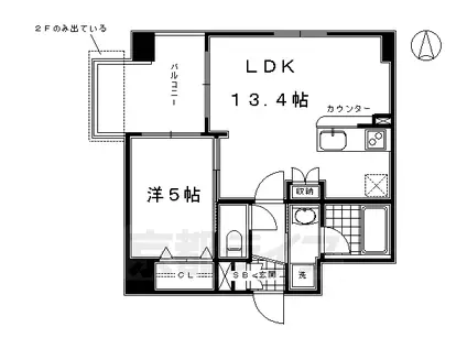GRACIA清水五条(1LDK/3階)の間取り写真