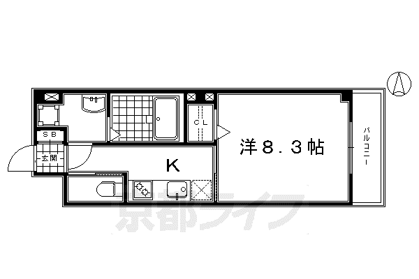 アムールきよい(1K/2階)の間取り写真