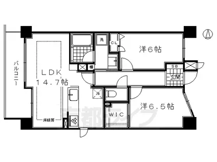 エスリード京都洛南(2LDK/3階)の間取り写真